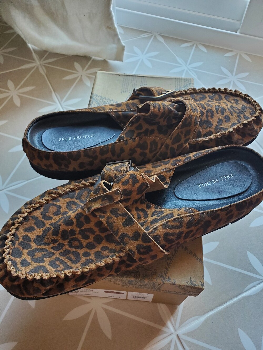 Free People After Riding Mules Leopard Print New With Box Size 10 - Picture 4 of 7